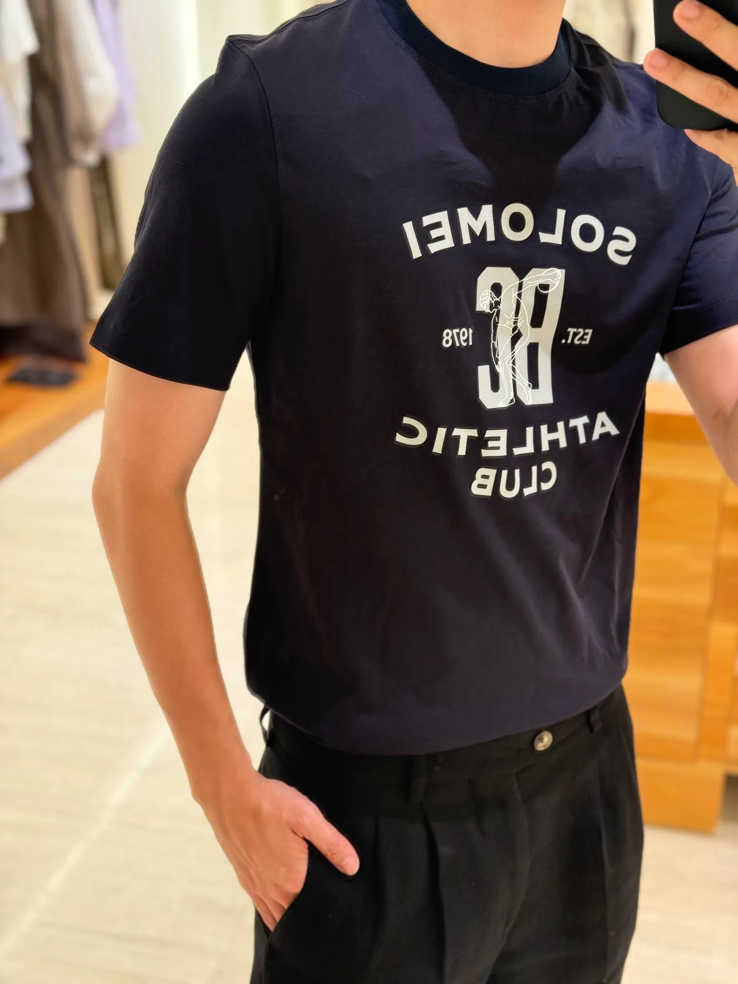 BRUNELLO CUCINELLI BC large printed short-sleeved T-shirt on the chest upper body effect#